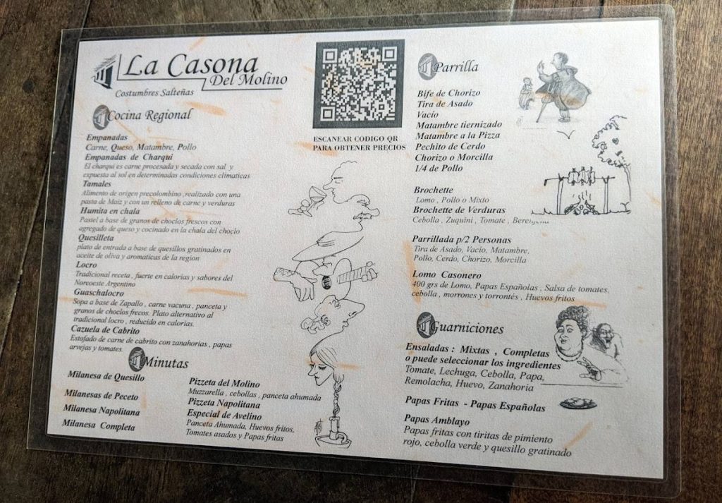 menu de la casona del molino carta completa